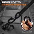 thumbnail image 6 of A ANTELOPE 4-Pack Heavy Duty Auto Retractable Ratchet Tie-Down Straps, 1" x 12' 1500LBS Breaking Strength, Weather Resistant S-Hooks for Cargo Securing, Black, 6 of 7