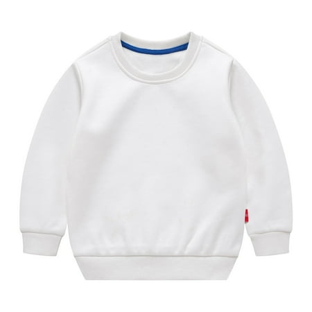 

RPVATI Toddler Baby Unisex Long Sleeve Pullover Solid Color Sweatshirt Crewneck Outfit 12M-10Y