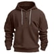 thumbnail image 3 of Sudadera con capucha para hombre, color liso, a la moda, con bolsillo, botón, cordón, informal, deportiva, de manga larga, cárdigan con capucha, sudadera para hombre, blusa de poliéster, 3 of 4