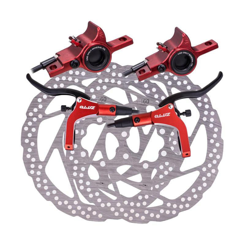 160mm Aluminium Alloy Rotor with 6 Bolts MagiDeal Bike Bicycle Mechanical Disc Brake Front and Rear Caliper Set 