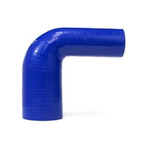 HPS HTSER90-300-400 3"-4" ID 4" 4-ply Blue Silicone 90 Degree Elbow Reducer Hose