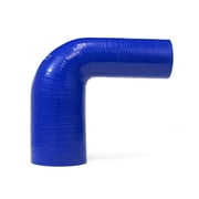 HPS High Temp 4.25" > 5" ID 4-ply Reinforced Silicone 90 Degree Elbow Reducer Hose Blue (108mm > 127mm ID)