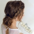 thumbnail image 2 of Unique Bargains 1 Pc Butterfly Wings French Barrette Hair Clips Hairdo Clip for Home Gold Tone White, 2 of 5