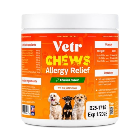 Vetr Probiotic Soft Chews for Dogs Digestive Formula Chicken Flavor 60 Count