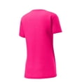 thumbnail image 4 of Sport Tek Adult Female Women Plain Short Sleeves T-Shirt Neon Pink Large, 4 of 4