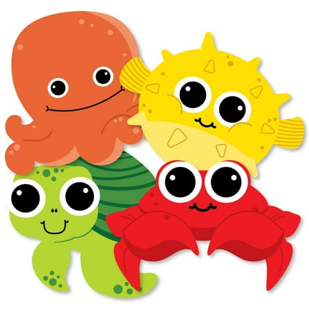 Under The Sea Critters-Octopus, Pufferfish, Sea Turtle and Crab Decorations DIY Birthday or Baby Shower Essentials-20