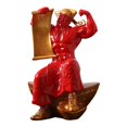 thumbnail image 4 of Estatua de Resina Cai Shen, Adorno de Escultura, Decoración Feng Shui, Figurita para Decoración de Estante de Tienda de Escritorio de Oficina S rojo mayimx Estatua de Cai Shen, 4 of 9