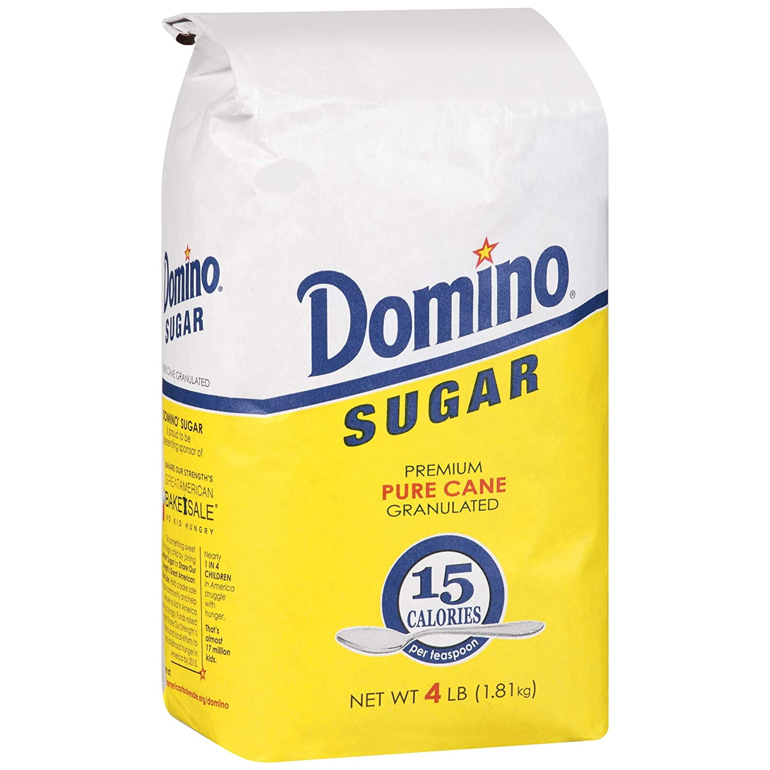 DOMINO GRANULATED PURE CANE WHITE SUGAR 4 LB BAG Single Walmart
