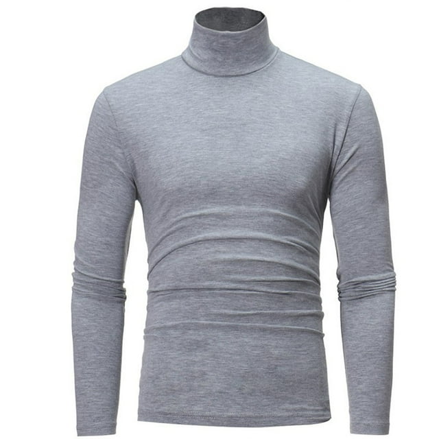 Lefu Chandail à Col Roulé Ajusté pour Homme à Manches Longues, Chandail Chaud en Tricot Extensible