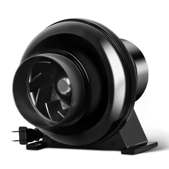 Ventilador de escape en línea iPower, 4 pulgadas, 195 CFM, ventilación de aire negro