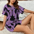 thumbnail image 4 of Balery Funny Goose Conjunto de Pijama para Mujer con Estampado, Dos Piezas de Manga Corta y Shorts, Ropa de Dormir Suave con Cuello Redondo y Bolsillos-Medium, 4 of 6