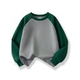 thumbnail image 2 of LIUYUNNN Kids Sweatshirts for Boys Long Sleeve Kids Pullover Dark Green Sweatshirt Pullover Crewneck Blouse Shirt Tops Fall Clothes Preppy Clothes for Girls 4-5 Years Boys Girls Fall Outfits, 2 of 5