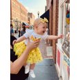 thumbnail image 4 of BemeyourBBs Infant Baby Girl 1/2 Half Birthday Outfit Half Way To One Outfit Letter Bee Print Short Sleeve Romper Bow Tulle Tutu Skirt Set Headband 3 Pcs Summer Clothes, 4 of 9