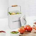 thumbnail image 3 of Pethiy Compost Bin for Kitchen Countertop, Compost Bucket for Kitchen with Lid,Great for Food Scraps, Carbon Steel, Handles, White, 1 Gallon - Includes Charcoal Filter, 3 of 9