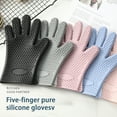 thumbnail image 3 of Oven Gloves with Hook Design Anti-Scalding Silicone, Kitchen Heat Insulation Microwave Gloves, Daily Use, 3 of 8