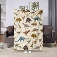 thumbnail image 6 of 1pc Soft and Warm Dinosaur Print Flannel Blanket for Sofa, Bed, and Office - Perfect Christmas, Halloween, and Birthday Gift, 6 of 12