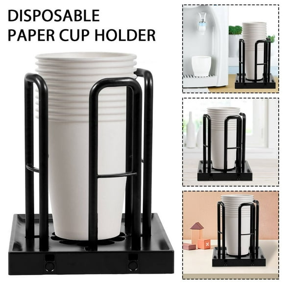 Disposable Paper Cup Dispenser Plastic Cup Storage Organizer Adjustable Coffee Cup Dispenser Holder for Countertop Kitchen Cabinet Coffee Bar