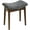 10.2"d Dark Grey+walnut, variant on Vanity Stool,Square Ottoman Stool Foot Rest,Upholstered Vanity Chair Foot Stool with Metal X Legs, Small Vanity Seat for Entryway,Bedroom and Living Room,Linen Beige
