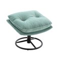 thumbnail image 6 of Velvet Accent Chair with Ottoman,Modern Medieval Style Armchair with Footrest,Comfy TV Chair for Living Room,Bedroom,Home Office,Metal Base Frame,Teal, 6 of 8