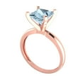 thumbnail image 2 of Solitaire Engagement Ring for Women - 2ct Natural Aquamarine in 14K Rose Gold Promise Ring, 2 of 5