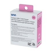 onn 30W GaN Single USB-C Port Wall Charger, Fast Charging, USB-IF Certified, Foldable Plug, White - Compatible with iPhone Series, Samsung Galaxy, Google Pixel, and More