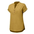 thumbnail image 6 of Gold Going Out Tops for Women Fashion Casual V Neck Button Short Sleeve T Shirt, 6 of 6