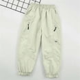 thumbnail image 5 of Bixock Boys Sweatpants High Waist Cargo Pants Kids Jogger Elastic Waist Solid Color Side Pocket Loose Breathable Outdoor Hiking Casual Daily Activity Wear Size 9-10Years, 5 of 6