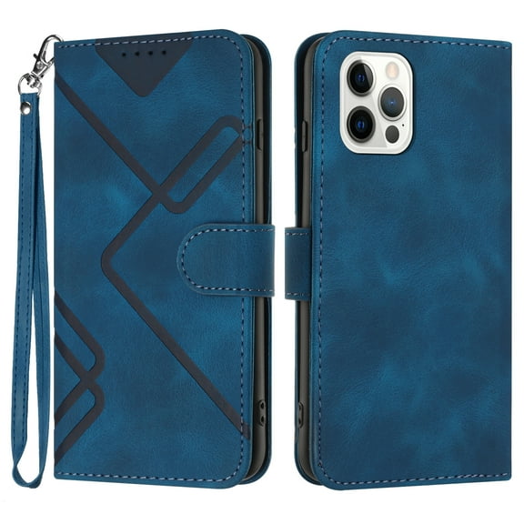 Allytechgroup Wallet Flip Case for iPhone 16 Pro, Retro Leather RFID Blocking Shockproof Anti-Scratch Folio Stand Cards Holder Hand Wrist Phone Case for Apple iPhone 16 Pro, Darkblue