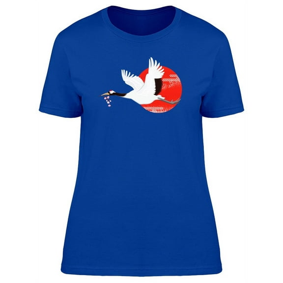 Flying Japanese Crane T-Shirt Women -Image by Shutterstock, Female Large