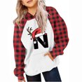 thumbnail image 2 of ITSAME Boys Girls Christmas Tops, with Pocket Xmas Graphic Plaid Long Sleeve Pullover Fashion Holiday Hoodie Red 9T, 2 of 5