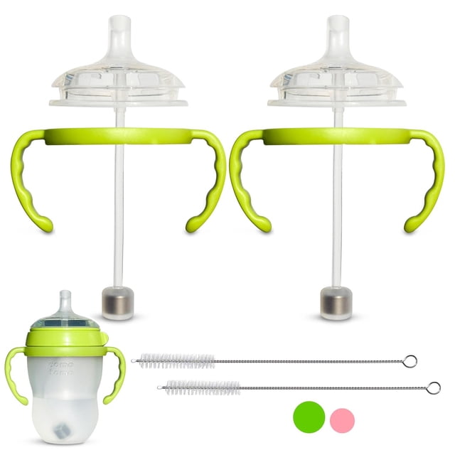 Kit de Conversión de Tazas Comotomo Silicona con Popotes y Asas para Biberones