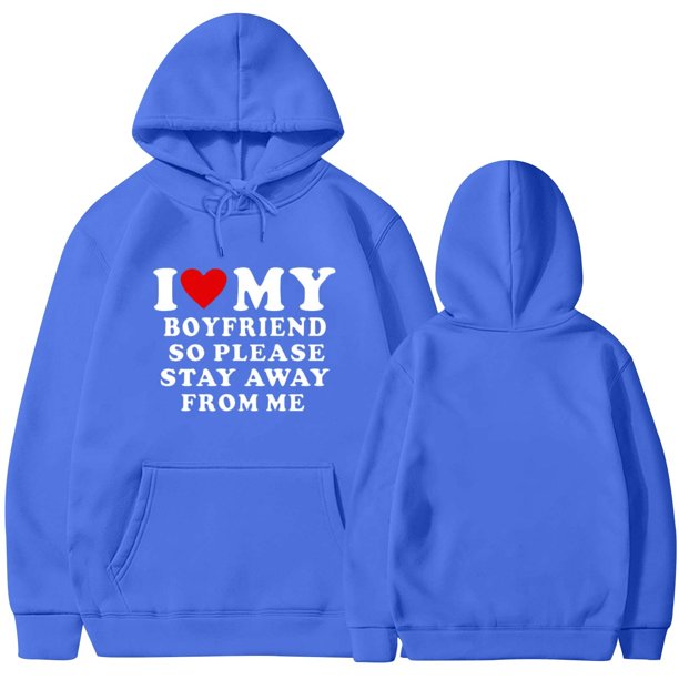 zanvin I Love My Boyfriend Sweatshirt Oversized Crewneck Long