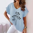 thumbnail image 1 of Mareep T-shirt pour Femmes S-3TG Col Imprimé Mode Confortable Blouses Féminines Tops Liquidation, Cadeau, 1 of 4