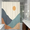 thumbnail image 5 of Boho Shower Curtain Abstract Shower Curtain Mountain Shower Curtain Set Fabric Shower Curtains Bathroom Set with 12 Hook (72 X 72 Inches, Yellow), 5 of 6