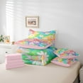 thumbnail image 6 of Manfei Floral Daisy Boy Girl Twin Bedding Sets 7-Piece,Abstract Gradient Bedding Comforter Set Microfiber,Chic Flowers Breathable Sheet Sets,Microfiber Bedroom Decor,Reversible, 6 of 8