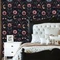 thumbnail image 2 of Peel and Stick Wallpaper Vintage Floral Moths Flowers Crescent Moons Wall Mural 23.6in x 9.8ft Self Adhesive Removable Wall Paper Renter Friendly Wallpaper for Nursery Bedroom Cabinets, 2 of 8