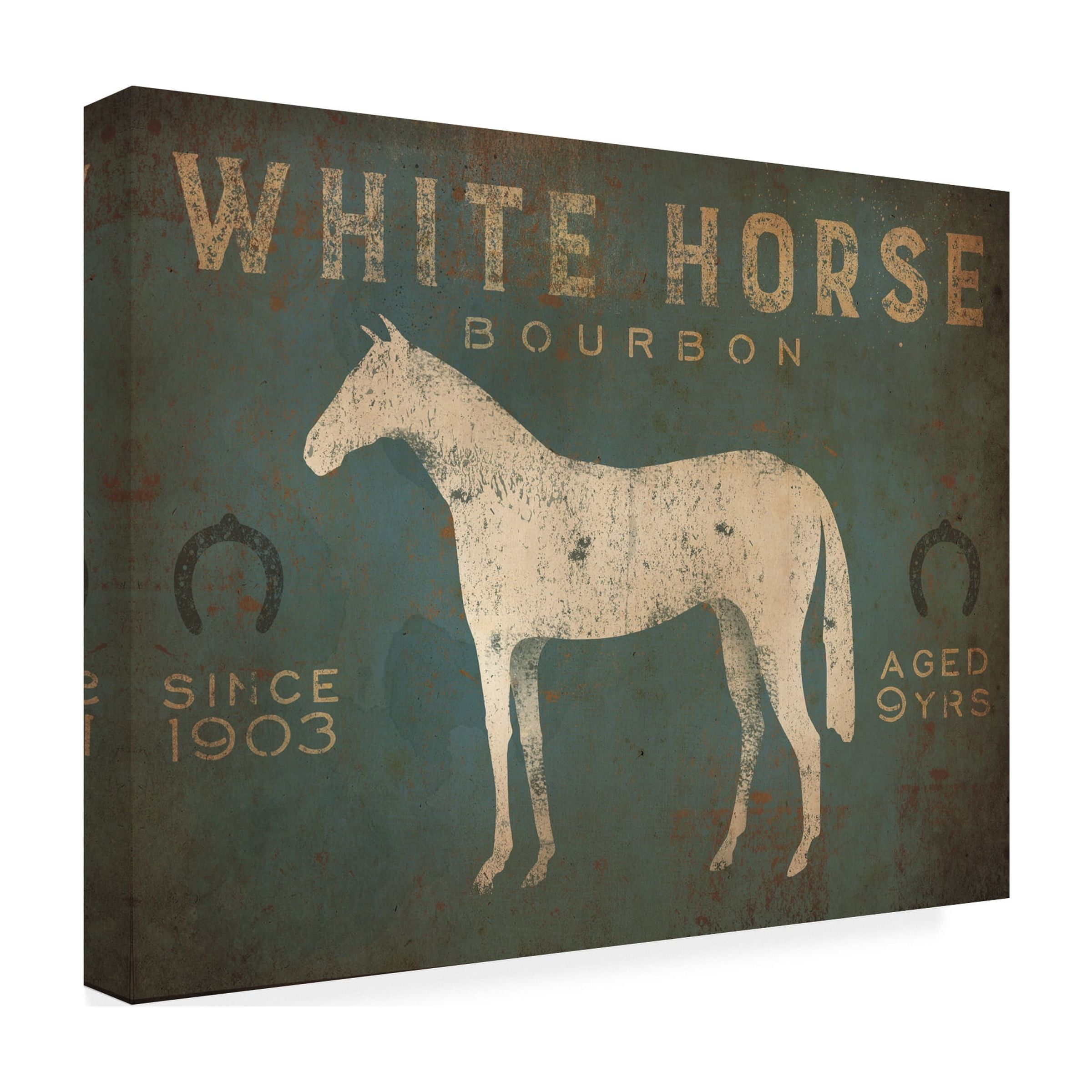 Trademark Fine Art 'White Horse No Kentucky' Canvas Art by Ryan Fowler
