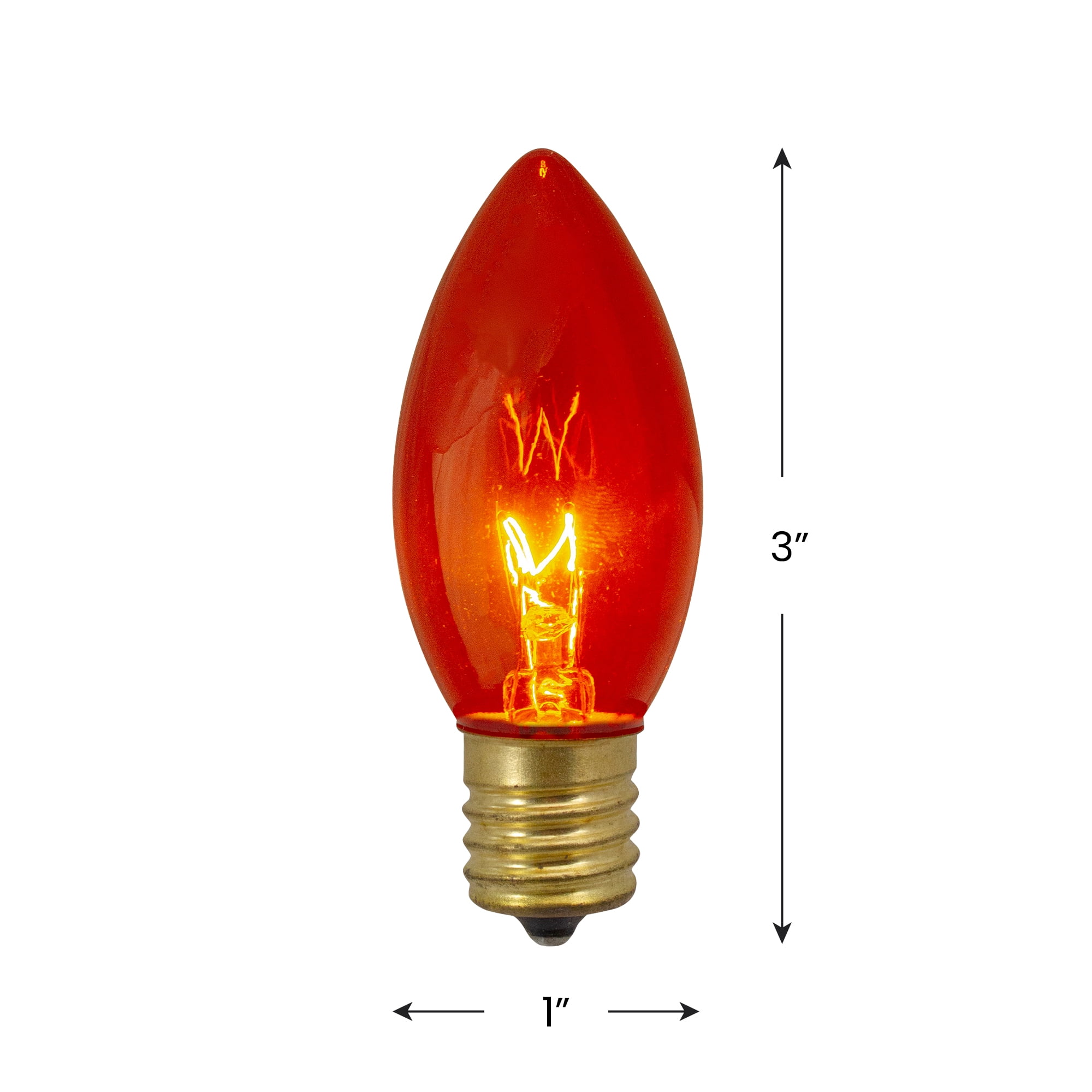 Set of 4 Orange C9 Transparent Christmas Replacement Bulbs - 3"