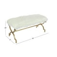 thumbnail image 4 of DecMode Metal Bench with White Faux Fur Top, Gold, 4 of 10