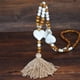 thumbnail image 1 of Collar para mujer, joyería para mujer, collar con borlas de cuentas de madera, colgante, cadena bohemia, accesorio de joyería, collar para mujer, 1 of 2