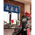 thumbnail image 4 of Star Xmas Tree Christmas Kitchen Curtain Valance, Window Curtain Valance Rod Pocket, 1 Panel Valances Window Treatment for Living Room Bedroom Bathroom Cafe Xmas Decor (54x18 Merry Christmas Blue), 4 of 6