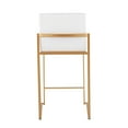 thumbnail image 5 of Fuji Contemporary High Back Counter Stool In Gold Steel And White Velvet - Set Of 2, 5 of 7