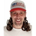 thumbnail image 2 of HandinHandCreations USA Mullet Hat Brown Wig Murica 4th of July All American Costume, 2 of 2