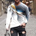 thumbnail image 1 of Waiimak Men Long Sleeve Printing Round Neck Pullover T Shirt Blouse, 1 of 3