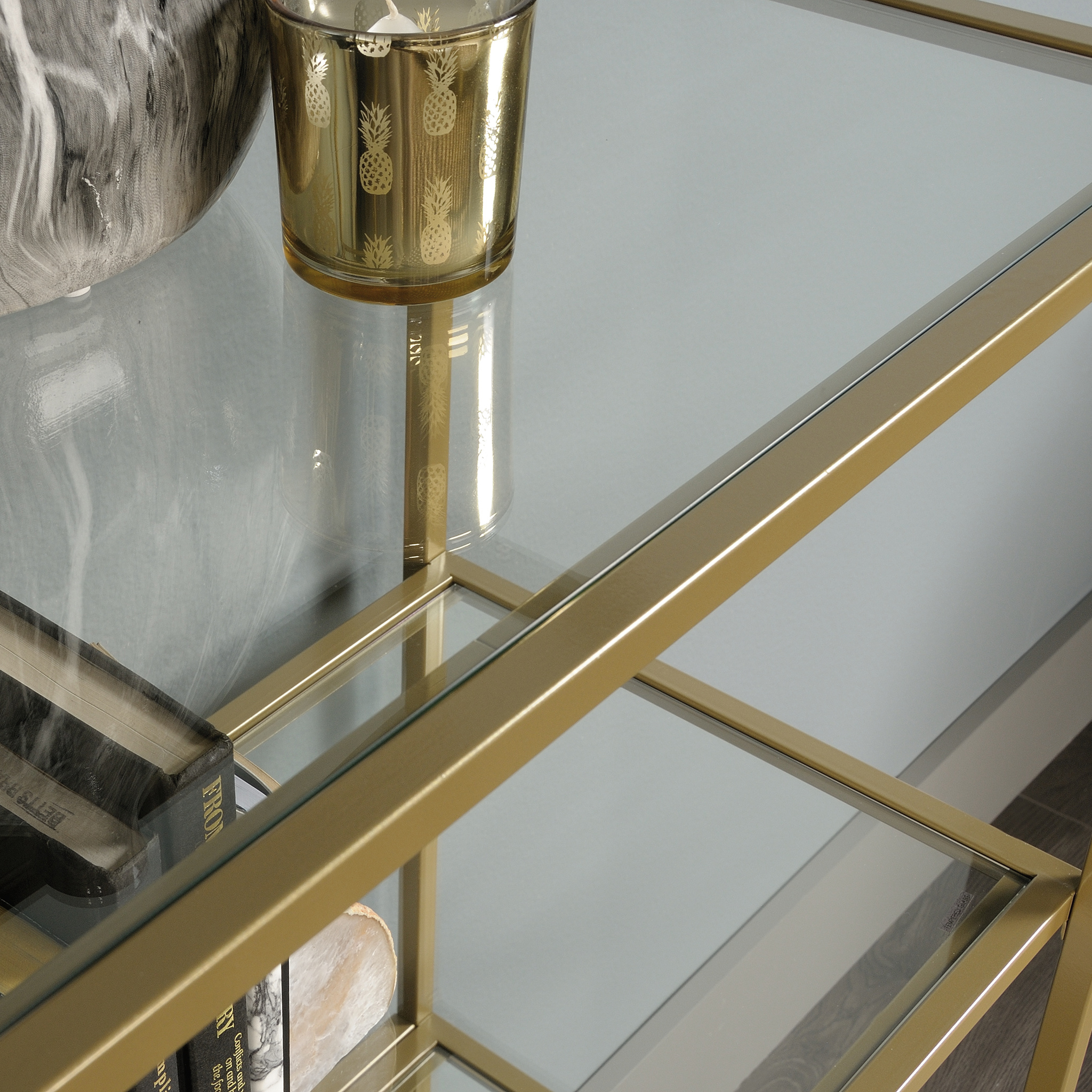 Better Homes & Gardens Nola 5-Shelf Etagere Bookcase, Gold photo 2
