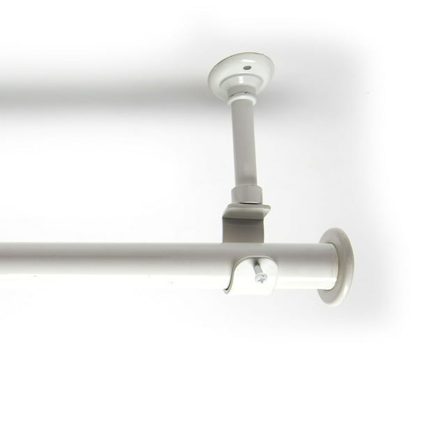 Roomdividersnow 56in 108in Hanging Curtain Rod With Brackets White, Ceiling Curtain Bracket