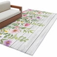 thumbnail image 6 of Colorful Flowers Area Rug 3x5 Washable Rug Non Slip Spring Leaves Floral Botanical Wood Grain Large Area Rug Indoor Floor Carpet for Entryway Bedroom Kitchen Living Room Home Office Dining Room, 6 of 8