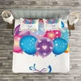 thumbnail image 3 of Ambesonne Birthday Quilted Bedspread Set 3 Pcs, Balloon Bouquet Hearts, King Size, Multicolor, 3 of 3