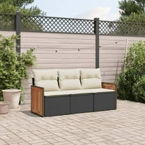 vidaXL Patio Sofa Set Black, Cream White