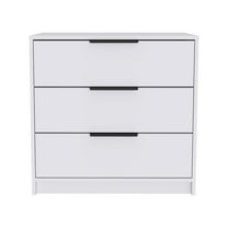 HomeRoots 28" White Manufactured Wood Three Drawer Dresser